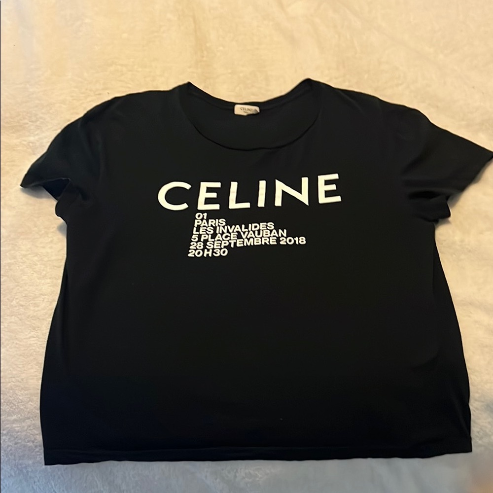 Celine Black Short Sleeve Tee